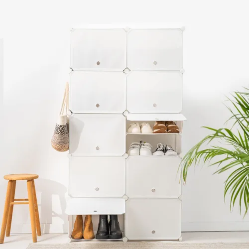 Vista 4 de Zapatero Modular Portátil InnovaGoods Blanco