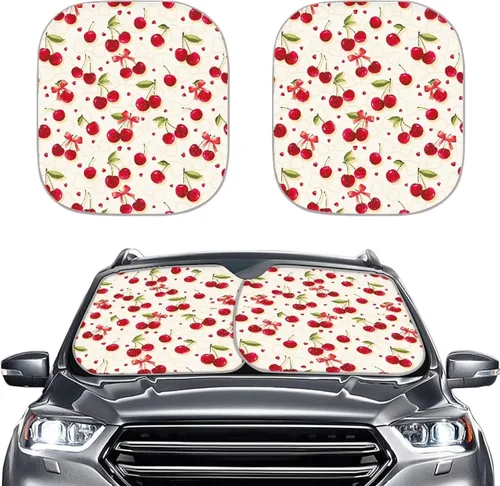 Vista 22 de Parasol para parabrisas de automóvil con estampado de playa tropical, protección universal para proteger el interior del automóvil, bloquea