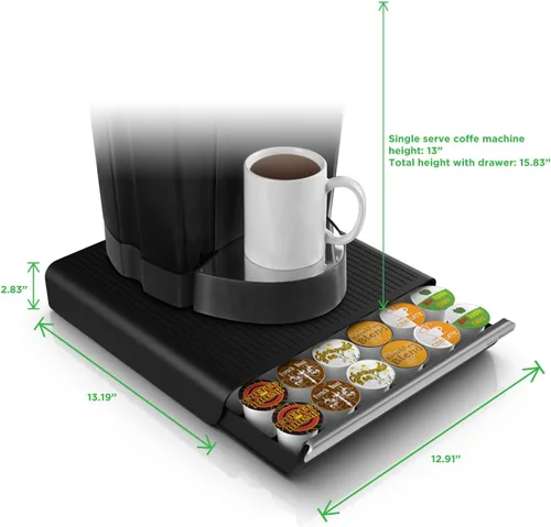 Vista 3 de Mind Reader "Hero único Serve monodosis de café cajón de almacenamiento, Holds 36 K-Cup, 42 CBTL/Verismo/ Dolce Gusto, Negro