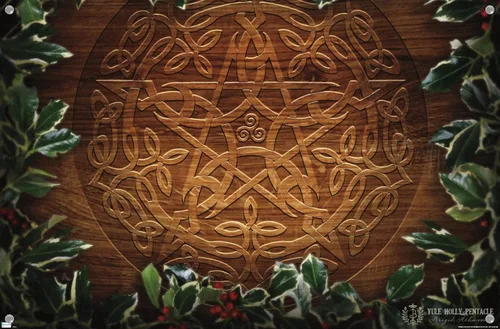 Vista 4 de Trends International Brigid Ashwood - Celtic Yule Christmas Pentacle Wall Poster, 14.72" x 22.37", Premium Poster & Push Pin Bundle