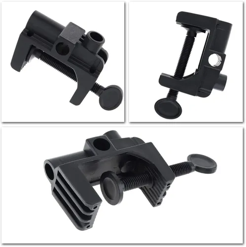 Vista 7 de 2 piezas de abrazadera de escritorio soporte de montaje de luz de trabajo de plástico resistente abrazadera de montaje de mesa para lámpara