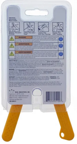 Vista 13 de IDEAL Electrical 45-120 T-5 T-5 - Pelacables amarillo con agujeros de bucle, nariz de alicate, apertura automática con resorte (paquete de 2)