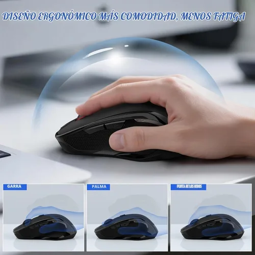 Vista 4 de Mouse inalámbrico Bluetooth para Mac Pro MacBook Air, mouse recargable con mouse Jiggler, interruptor de 3 modos Bluetooth 5.2/3.0 y receptor Ratón