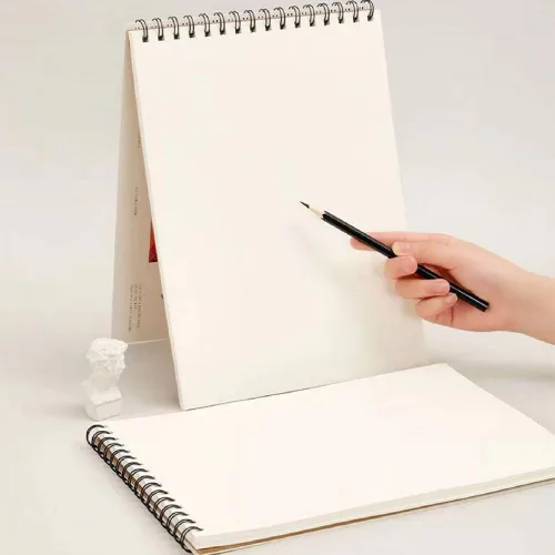 Vista 5 de RGBMIX Cuaderno de acuarela de 8 x 11 pulgadas, 140 libras/300 gsm, 24 hojas, diseño en espiral, páginas sin deshilachar, papel de prensa en frío