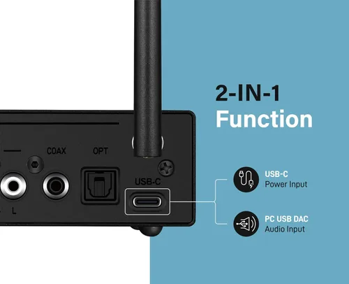 Vista 9 de B3 Profesional Receptor de Música XLR Bluetooth v5.1, Transmisor LDAC y aptX HD, DAC ESS Integrado, RCA Analógico, Salidas Ópticas Digitales