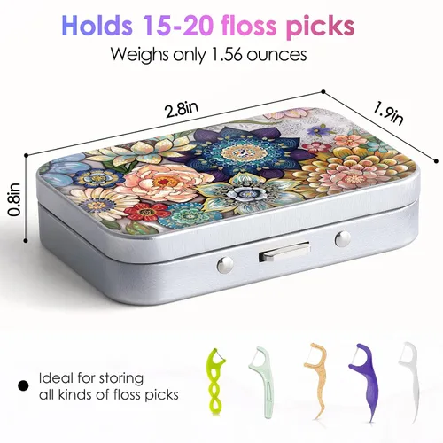 Vista 2 de Caja portátil de hilo dental Gerkia, fácil de almacenar palillos de hilo dental de varios tamaños, dispensador portátil de hilo dental es perfecto