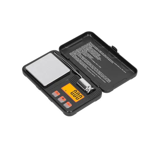 Vista 4 de Báscula de gramo de bolsillo 7.05 oz/0.00 oz Báscula de joyería Pantalla LCD Mini Balanza electrónica portátil con pinzas de peso Balanza