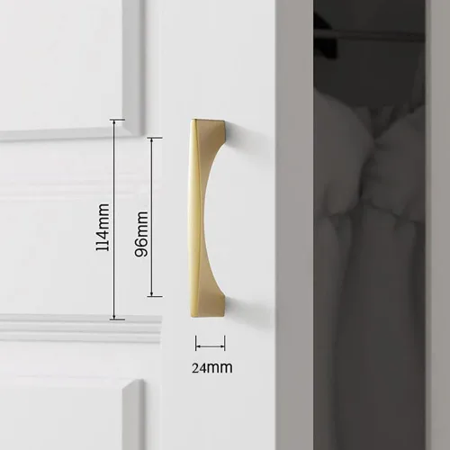 Vista 2 de Paquete de 4 tiradores dorados de latón cepillado para cajones de tocador, accesorios de gabinete de baño