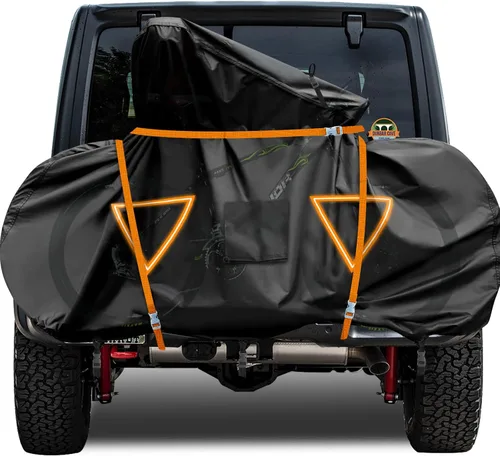 Vista 10 de NEVERLAND Funda para Bicicleta para Transporte en Portabicicletas - Funda Resistente 600D para Portabicicletas para 1 Bicicleta, Cubierta