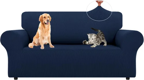 Vista 23 de LURKA Fundas elásticas para silla y sofá de 1 pieza, Fundas para sofá con protector elástico en la parte inferior para niños y perros