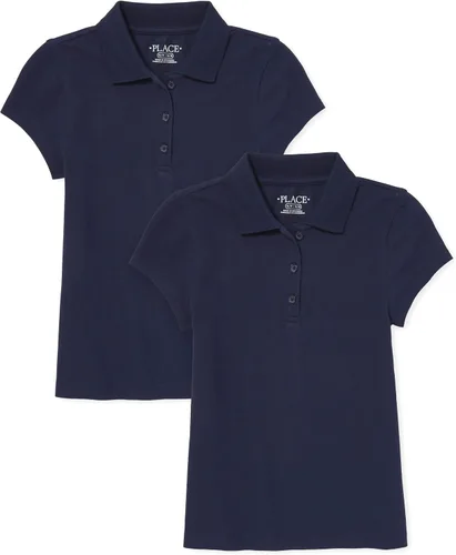 Vista 12 de The Children's Place Girls' Short Sleeve Pique Polo, 2 Pack Daybreak paquete de 2