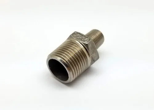 Vista 5 de Autobahn88 Montaje de extremo de manguera de freno de acero inoxidable - Reductor 1/2 NPT macho a 1/4 NPT macho