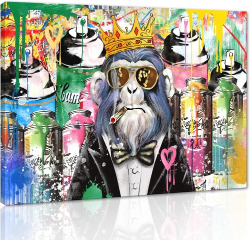Vista 42 de Arte de pared de graffiti colorido póster impreso en lienzo creativo y moderno, pintura de graffiti de niña nunca te rindas, imágenes inspiradoras