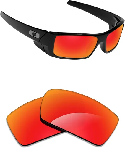 Vista 21 de Alphax Polarized Replacement Lenses for Oakley Gascan OO9014 60mm Sunglasses Glare Reduction Precision Cutting Espejo de oro de 24 quilates