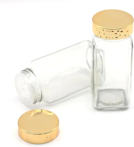 Vista 7 de Tianifa 2 tarros de especias negras, botellas de condimento de vidrio de 4 onzas, contenedor de especias, frascos de especias vacíos, botellas Negro