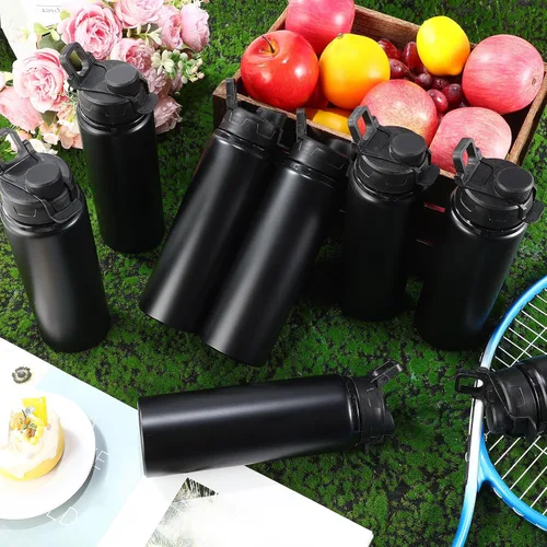 Vista 3 de Sunnyray 16 botellas de agua de aluminio a granel reutilizables a granel botellas deportivas con tapas a presión, paquete múltiple de botellas