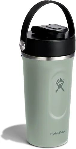Vista 2 de Hydro Flask Botella agitadora – Botella de gimnasio de acero inoxidable aislada para preentrenamiento y proteína 24 onzas Agave Verde