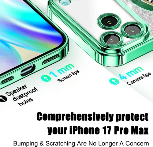 Vista 248 de Misscase Funda magnética con purpurina para iPhone 11 compatible con MagSafe, protección completa, delgada, a prueba de golpes, antiarañazos