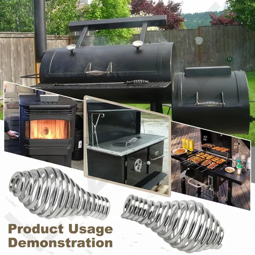Vista 5 de Manija de puerta de resorte para estufa de pellets de barbacoa, 2 piezas (diámetro máximo: 1-3/4 ", longitud: 3-1/2", para varilla de 1/2") Uso