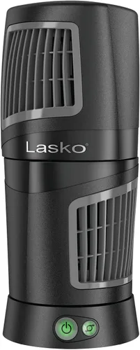 Vista 3 de Lasko Ventilador de Torre de Mesa Portátil Twist-Top™ de 12 pulgadas de 3 Velocidades con Oscilación Amplia para Dormitorio, Oficina, Negro, 4911