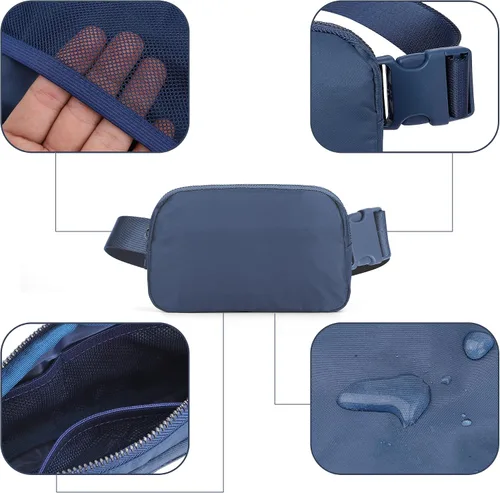 Vista 7 de ZPN Mini riñonera cruzada para mujer y hombre, Azul