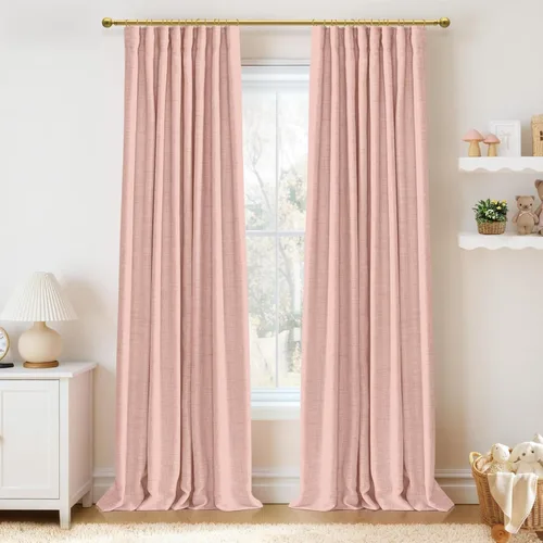 Vista 10 de 100% Blackout Shield Cortinas opacas completas para dormitorio de 63 pulgadas de largo, juego de 2 paneles, anillos de clip/bolsillo para barra