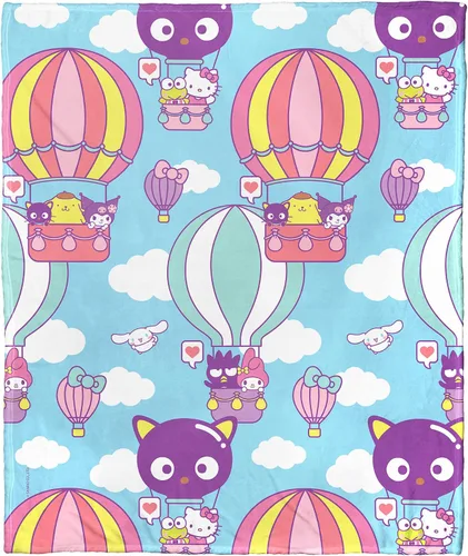 Vista 17 de Northwest Hello Kitty - Manta de seda táctil, 50 x 60 pulgadas, amigos de la playa