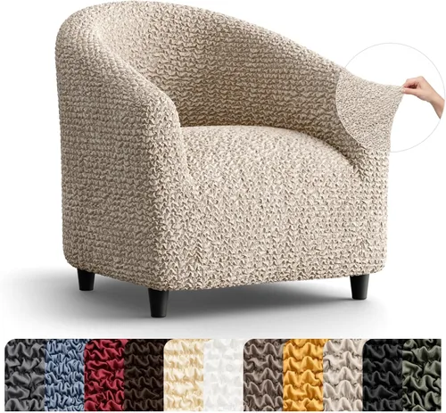 Vista 18 de PAULATO BY GA.I.CO. Funda elástica para sillón de 1 pieza, funda bielástica para silla de club, protector de muebles para sillón de bañera, lavable