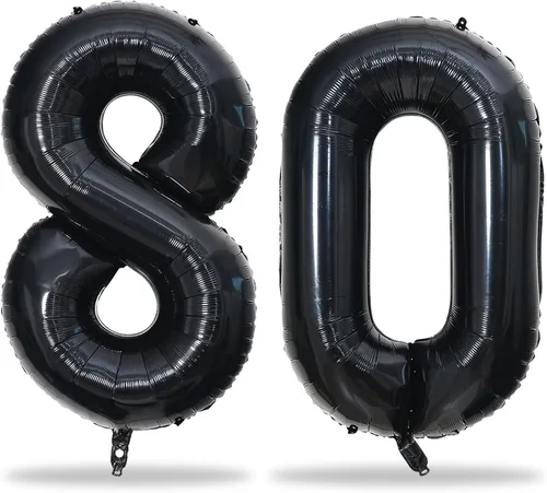 Vista 77 de Globos negros del número 10 para decoraciones de cumpleaños número 10, globos de helio de mylar de lámina de 40 pulgadas negros del número 1 & 0