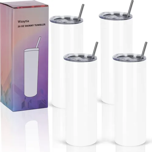 Vista 11 de Paquete de 4 vasos delgados de 20 onzas, juego de vasos delgados de acero inoxidable en caja de regalo individual, 20 onzas de capacidad, vaso