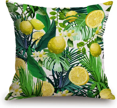 Vista 5 de TSSOHU Funda de almohada de granja de 18 x 18 pulgadas, funda de almohada tropical, hojas de palma tropical, Hawaii, selva, fundas de almohada Tss11