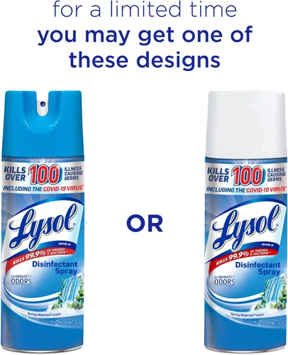 Vista 7 de Lysol Spray sanitizante y antibacteriano para desinfectar y desodorizar, cascada de primavera, 12.5 Fl Oz