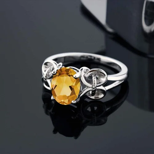 Vista 66 de Gem Stone King Anillo de compromiso ovalado con piedra natal para mujer, plata de ley 925, ovalado de 0.354 x 0.276 in, anillo de compromiso