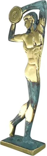 Vista 2 de Iconsgr Estatua del Museo de Bronce Griego Antiguo Réplica del Lanzador de Disco de Myron (391)