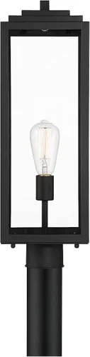 Vista 6 de John Timberland Titan - Moderna lámpara de poste para exteriores, color negro místico, panel de vidrio transparente de 21 3/4 pulgadas