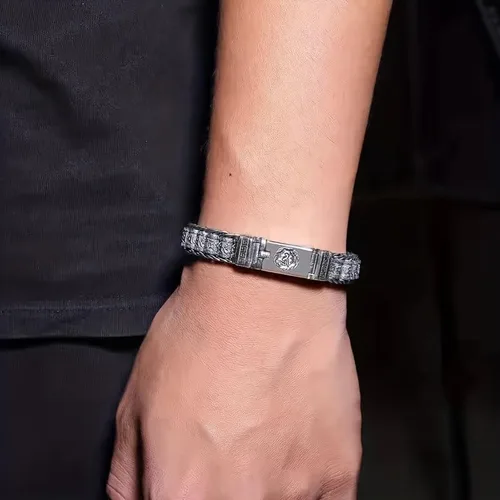 Vista 4 de Glowave 925 Sterling Silver Feng Shui Bracelet, Fortune Protection Bangle, Simple Lucky Creative Fengshui Decor for Wealth and Happiness Amulet