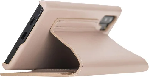 Vista 5 de Venito Venice - Funda delgada compatible con Galaxy Note 10 Plus con soporte, cartera, cierre automático y función de bloqueo RFID (rosa nude)