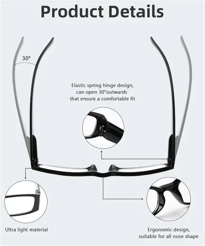 Vista 4 de Paquete de 5 lentes de lectura para mujeres, incluye lectores Sunshine (Negro)