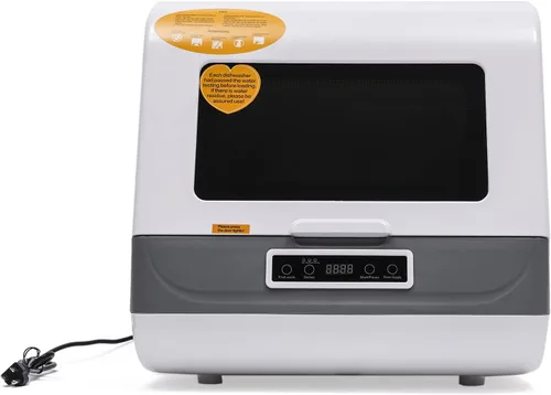 Vista 4 de Lavavajillas para encimera, lavavajillas automático de 360 grados, mini lavadora de platos con 3 programas de trabajo, limpieza profunda del Blanco
