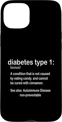 Vista 9 de Funda gráfica divertida para diabetes para iPhone 16 tipo 1