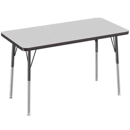 Vista 72 de FDP - Mesa rectangular para actividades escolares y de oficina (24 x 36 pulgadas), patas estándar con deslizadores giratorios, altura ajustable