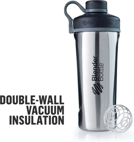 Vista 5 de BlenderBottle Radian - Botella agitadora de acero inoxidable con aislamiento, 26 onzas, rosa (paquete de 15)