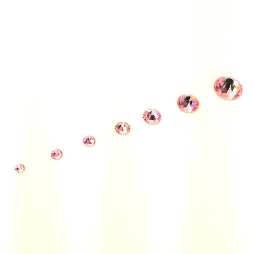 Vista 2 de LIGHT ROSE (223), color rosa, 144 unidades, Swarovski 2058/2088, piedras de estrás rosa para arte de uñas mezcladas con tamaños ss5, ss7, ss9, ss12