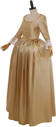 Vista 5 de Musical Hamilton Elizabeth Schuyler Angelica Peggy - Disfraz de cosplay de Eliza Schuyler, vestido colonial Hamilton para niñas, talla XL