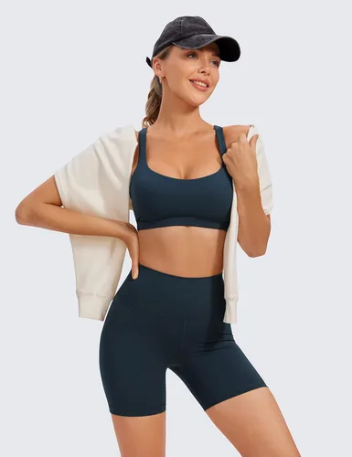 Vista 3 de CRZ YOGA Brasier para deportes de bajo impacto para mujer con tirantes sin varillas acolchado Yoga Bra Tops