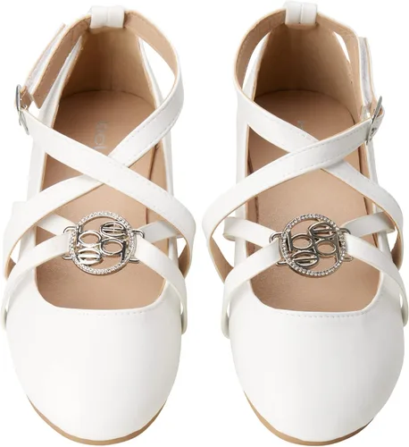 Vista 5 de bebe Girls Dress Shoes - Strappy Ballet Flats with Rhinestone Medallion Little GirlBig Girl