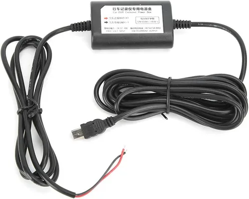Vista 3 de Acouto Dash Cam Hardwire Kit 12v 24V a 5V 2.5A Straight Mini USB Step Down Line para monitoreo de estacionamiento, cámaras de reserva de vehículos