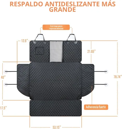 Vista 2 de PETICON - Funda para compartimiento de carga para SUV para perros con ventana de malla, forro de carga para mascotas impermeable, tapete