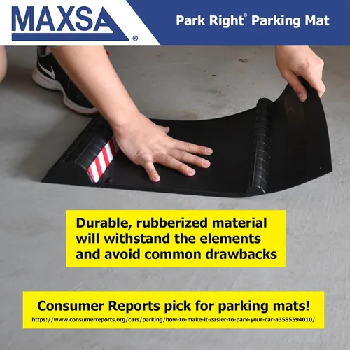 Vista 3 de Maxsa 37358-RS Park Right - Alfombrilla de estacionamiento de 21 x 11 x 2 pulgadas, color negro, exclusivo de Amazon
