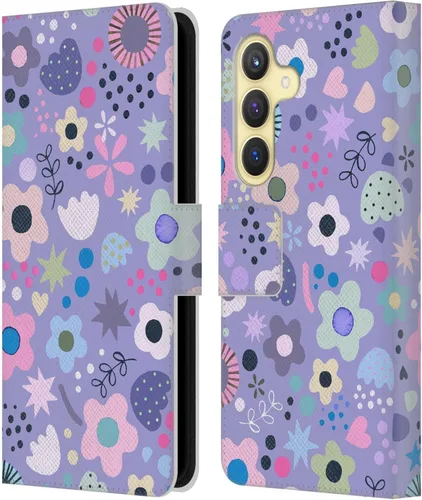 Vista 145 de Head Case Designs Officially Licensed Ninola Abstract Poppies Lilac Floral Leather Wallet Case Compatible with Samsung Galaxy A07 4G